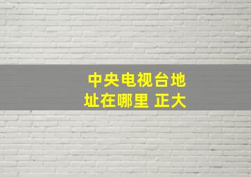 中央电视台地址在哪里 正大